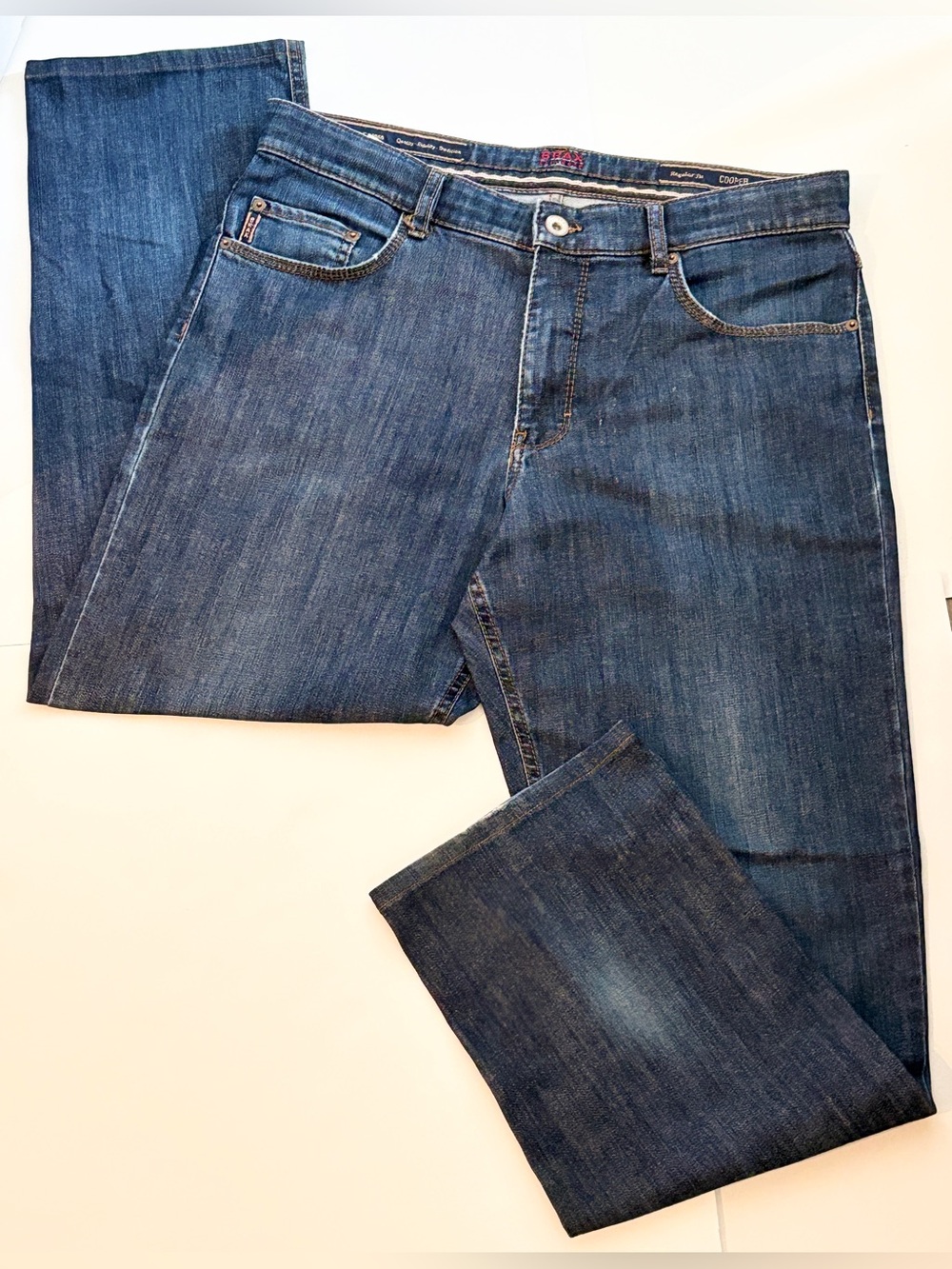 BRAX Feel Good Cooper Regular Fit Straight Leg Jeans Blue 35x28.5 Hemmed 5pocket